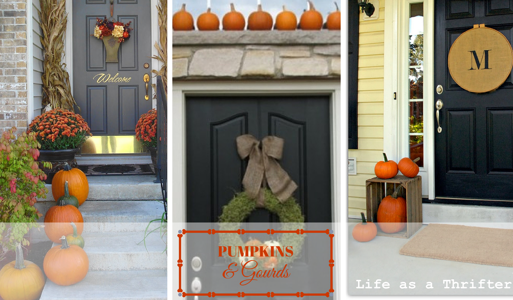 Front Door Ideas - Pumpkins and Gourds Front Door Ideas - Pumpkins and Gourds